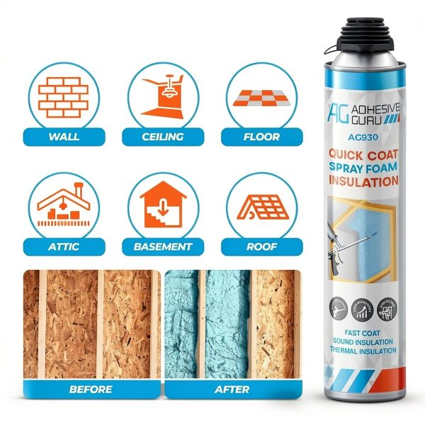 Adhesive Guru Insulation Foam Polyurethane Thermal Sound DIY-7