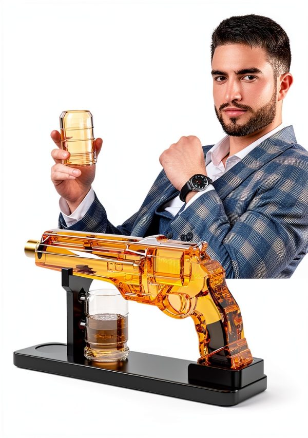 Whiskey Decanter Kollea Glass Gun Design for Men-5