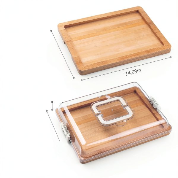 CAWIU Charcuterie Board Bamboo Modern Portable-4