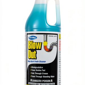 ComStar Blow Out, Non-Acid Liquid Drain Cleaner, Industrial Strength Formula for Fast Unclogging, Dissolves Hair Grease Soap & Organic Build-Up, Safe for Pipes, Septic, Porcelain, 1 Quart (30-475)-0
